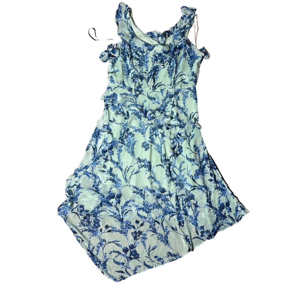 Tommy Hilfiger Dress Womens Size 16 Blue Floral 53" Long Sleeveless